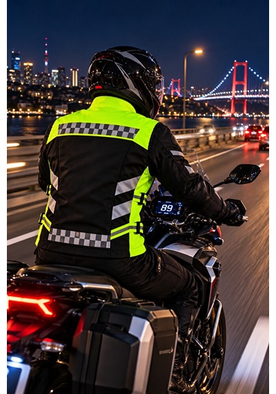 Snow Wolfs Softshell Kumaş, Suya Dayanıklı Motorcu Yeleği, Reflektörlü, Yanlarından Ayarlanabilir Siyah