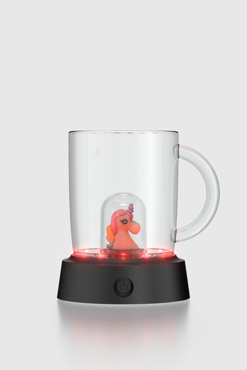 Renga Joy Unicorn Figürlü 250 Ml Kulplu Pembe Led Işıklı Tritan Bardak 222061 Pembe