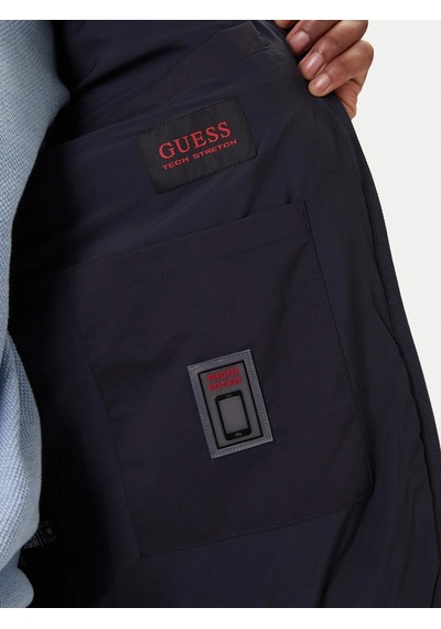 Guess M6rl10wj232 Stretch Quilted Erkek Mont Lacivert