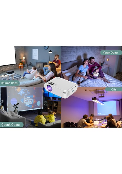 P62 Mini Telefon Projeksiyonu Wifi Apple iOS Android Uyumlu