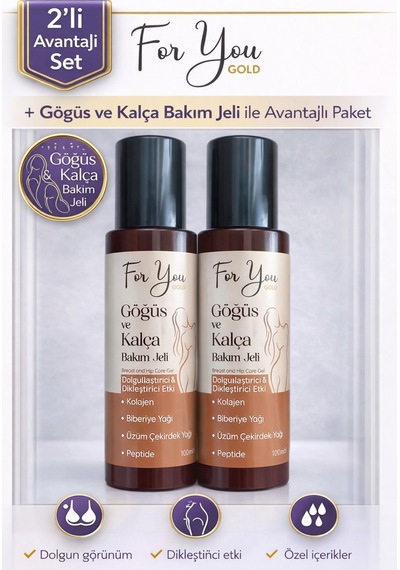 Dolgunlaştırıcı, Dikleştirici Göğüs Ve Kalça Büyütmeye Yardımcı Bakım Jeli 100 Ml X 2 Adet