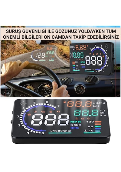 Multizone Hyundai Era-getz Hız Devir Su Sıcaklık Akü Yakıt Tüketimi Gps Gösterge Araba Obd2 Hud A8