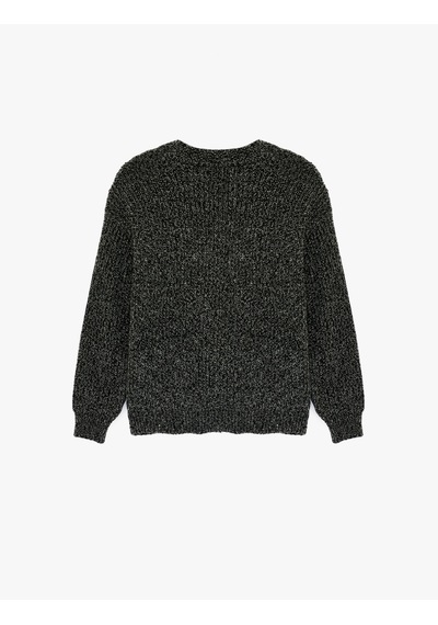 Koton V Yaka Uzun Kollu Triko Hırka Gri Melange Desenli 6wam90009ht Gri Melanj