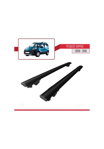 Peugeot Bipper 2008-2016 Arası İle Uyumlu Hook Model Anahtar Kilitli Ara Atkı Tavan Barı Siyah