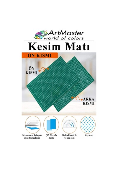 A3 Kesim Matı Ve Kretuar Seti 1 Adet 30x45 Cm Çift Taraflı Çizim Matı Kesim Tablası Kesim Altlığı Kesme Madı Proje