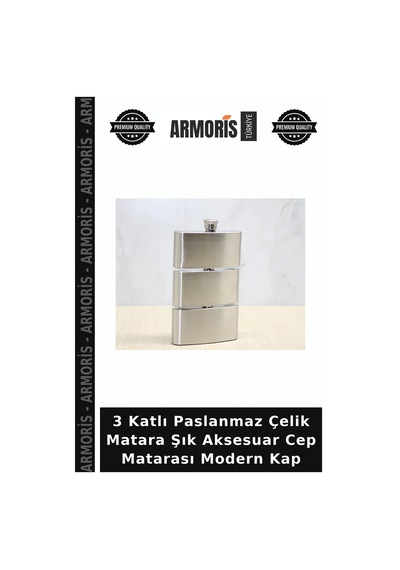 3 Katlı Paslanmaz Çelik Matara Şık Aksesuar Cep Matarası Modern Kap