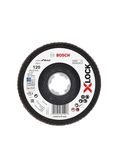 Bosch X-lock Flap Disk 125 Mm 120 Kum X551 2608619806