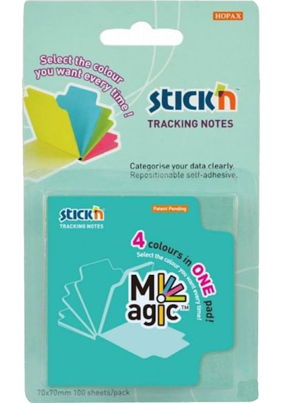 Hopax Stickn 70X70 4 Neon Renk 100 Yaprak Yapışkanlı Not Kağıdı