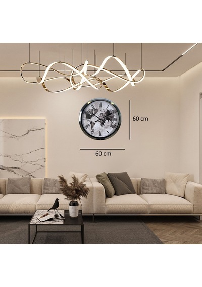 Silver Legacy World 60 X 60 Cm Metal Duvar Saati Diğer