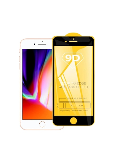 Ally Apple Uyumlu   iPhone 8 Plus -7 Plus 9D Full Glue Tempered Cam Ekran Koruy Siyah