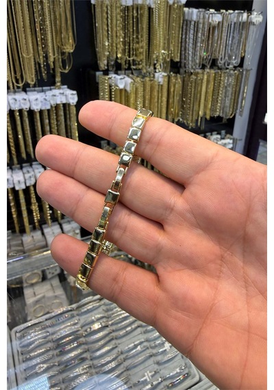 Kare Taşsız Bileklik Altın