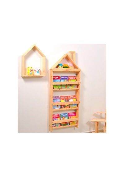 Markaawm Çocuk Odası Eğitici Montessori Mobilya Kitaplık Raf Duvar Rafı 4 Çok Renkli