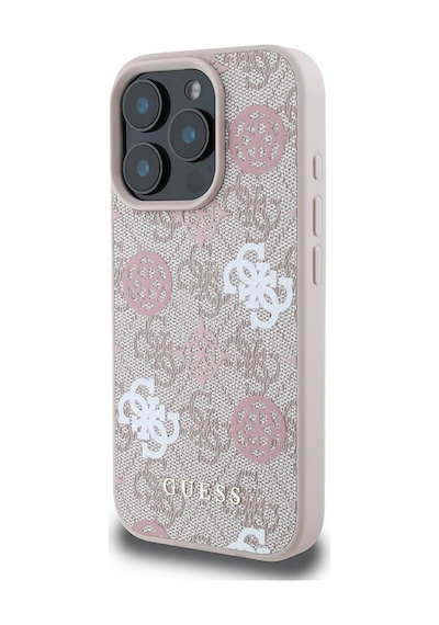Apple iPhone 16 Pro Max Uyumlu  Kılıf Guess Lisanslı Magsafe Şarj 4g Desenli Yazı Logolu Peony Pembe