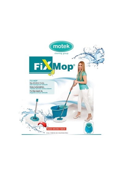 Motek Fix Mop Temizlik Kovası Temizlik Seti+extra 1ad Yedek Püskül
