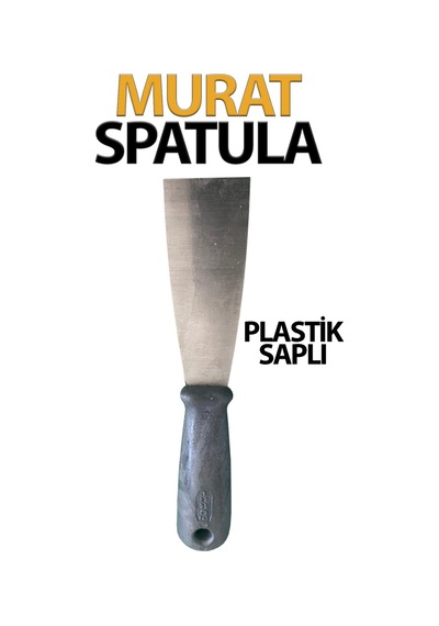 Plastik Saplı Spatula No 4 Ekonomik, Paslanmaz Ağız Genişliği 40 Mm