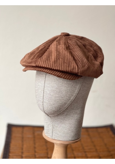 Aida Jewelss Kışlık Kadife Ingiliz Kasket Peaky Blinders Model Erkek Kasket Dökümlü Kadife Kasket Kahverengi