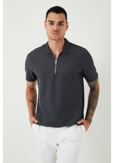 Buratti Pamuklu Regular Fit Yarım Fermuarlı 3'Lü Paket Erkek Polo Yaka T Shirt 5902434S3 Taş-Antrasit-Vizon