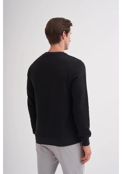 Cazador 52350 Erkek Bisiklet Yaka Sweatshirt Siyah