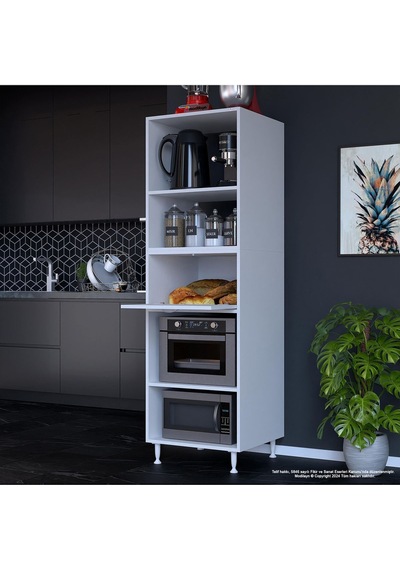 Afitap 1 Kapaklı Mini Fırın Mikrodalga Dolabı 59,6 X 194,6 X 56 Cm Çok Amaçlı Mutfak Dolabı Beyaz Afitap 1 Kapaklı Mini Fırın Mikrodalga Dolabı 59,6 X 194,6 X 56 Cm Çok Amaçlı Mutfak Dolabı Beyaz