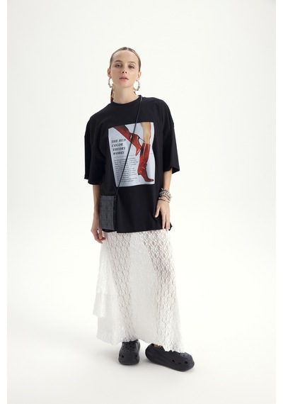 Mai Studios Co. Theory Oversize Siyah T-shirt SIYAH