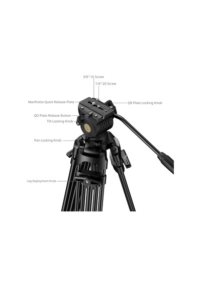 Smallrig 5442 Fsd14 Freespeed Alüminyum Alaşımlı Video Tripod