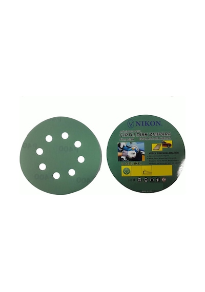 Nikon 52042 Kırılmaz Yeşil Cırt Zımpara 125X280 Kum 8 Delikli (303078647)