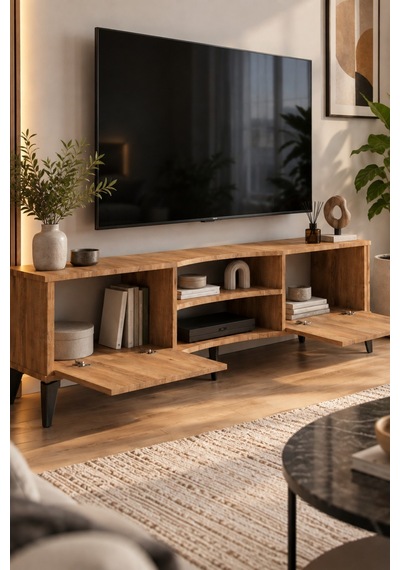 Sulorahome Suntalam Kahverengi Tv Sehpası 160x35 Cm
