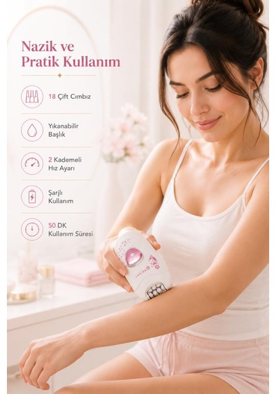 Bright Elegance Be-1196 Kablolu / Kablosuz Şarjlı 2 Kademe 18 Çift Cımbız Epilasyon Aleti