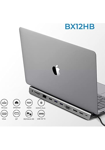 To Hdmı Vga Ethernet Aux 1 Usb 3.0 2 Usb Pd100w Tf Sd Kart Okuyucu Çoklayıcı Dönüştürücü