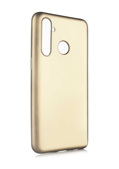 Noktaks - Realme Uyumlu Realme 5 Pro - Kılıf Mat Renkli Esnek Premier Silikon Kapak - Gold