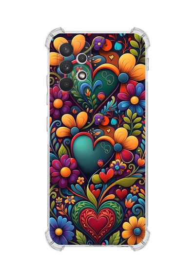 Printify Samsung Galaxy A32 İle Uyumlu Düşlerin Dansı Serisi Çiçeklerin Dansı Tasarımlı Uv Baskılı Köşe Korumalı Antişok Kılıf Şeffaf
