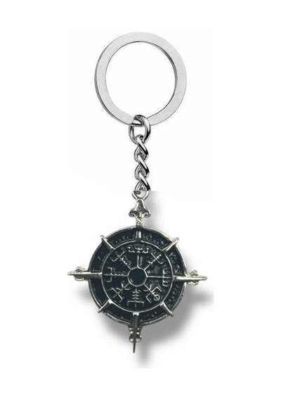 Antik Görünümlü Viking Pusulası Vegvísir Figürlü Unisex Anahtarlık Koruma Temalı Aksesuar