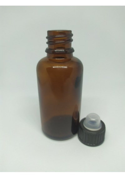 30Ml Cam Amber Şişe Düz Kapak Kör Tıpalı (10 Adet)