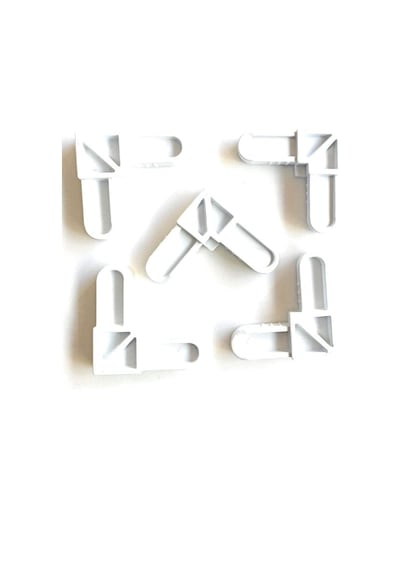 10x20 mm Sineklik Köşe Takozu 10 Adet Beyaz Renkli