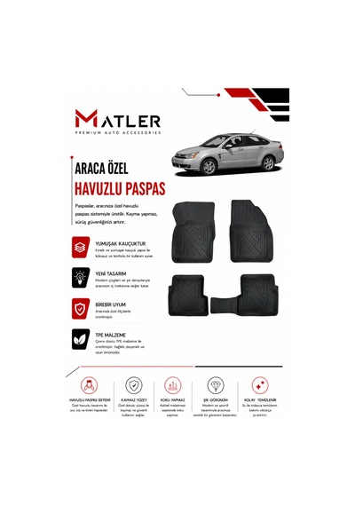 Ford Focus 2 Sedan 2008 Model 4d Ekstra Havuzlu Paspas