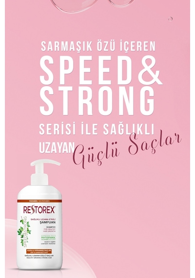 Restorex Speed Strong Kuru ve Normal Saçlar İçin Bakım Şampuanı 1.000 ml - Sarmaşık Özlü Uzama