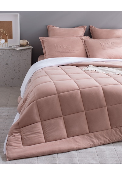 Madame Coco Bobigny Tek Kişilik Supersoft Comforter Set - Pudra Pudra