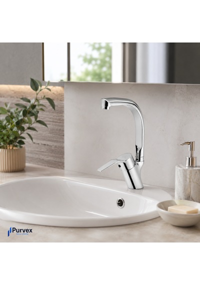 Spektra Kuğu Lavabo Bataryası - Krom Kaplama Pirinç Gövde, Şık Ve Modern Evye Musluğu