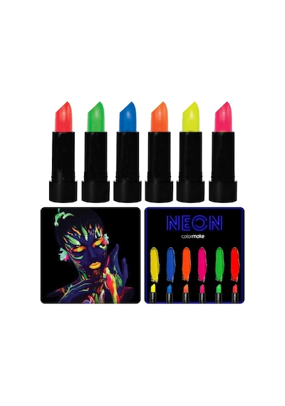 Glowpaint 6 Lı Neon Boya Uv Işıkta Parlayan Makyaj Seti Açık Bej