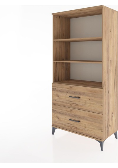 Hyperion Dolap 3 Raflı 2 Çekmeceli 88x44x182 Çam-çam Çam
