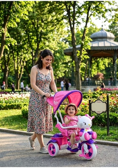 Turhanbebe Minik Prenseslerin İlk Macera Arkadaşı: Hello Kitty Temalı Ebeveyn Kontrollü Bisiklet Pembe