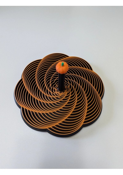 3d Baskı Spiral Halkalı Balkabağı Dekoratif Obje Dönen Kinetik Masa Aksesuarı Sonbahar Turuncu Siyah