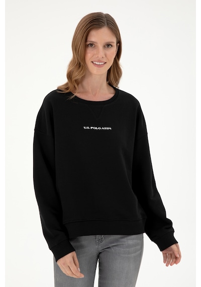 U.S. Polo Assn. Kadın Siyah Bisiklet Yaka Sweatshirt 50296945-VR046