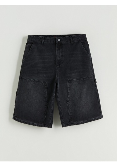 Lcw Jeans Siyah Rahat Kalıp Erkek Jean Şort