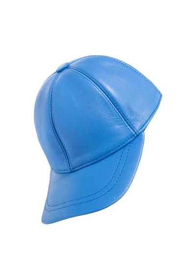 Unisex %100 Deri Arkadan Ayarlanabilir Baseball Kep Şapka Mavi