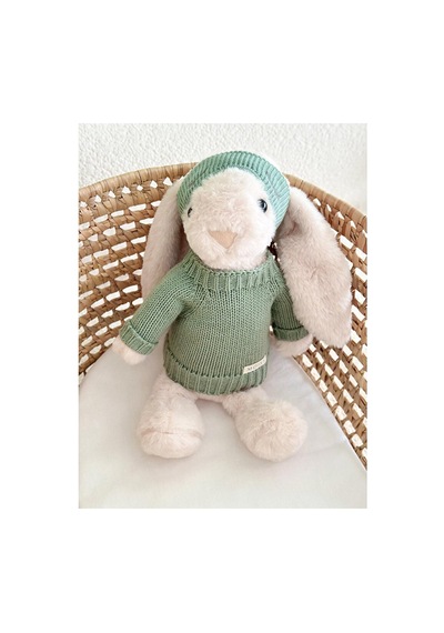 Knitzy Uyku Arkadaşı Peluş Tavşan 34 Cm - Mint 2 Adet Çok Renkli