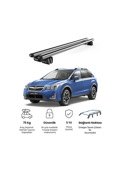 Pençe Subaru Xv Ara Atkı 2012-2018 Uyumlu Gri Ara Atkı Port Bagaj Tavan Barı
