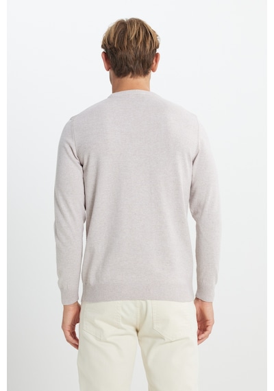 AC&Co / Altınyıldız Classics Erkek Bej Melanj Pamuklu Standart Fit Normal Kesim Bisiklet Yaka Jakarlı Triko Kazak Bej Melanj AC&Co / Altınyıldız Classics Erkek Bej Melanj Pamuklu Standart Fit Normal Kesim Bisiklet Yaka Jakarlı Triko Kazak Bej Melanj