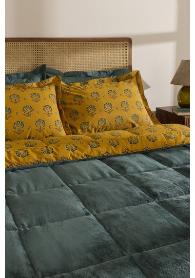 Karaca Home Harvest %100 Pamuk Welsoft Çift Kişilik Comfort Set Yeşil
