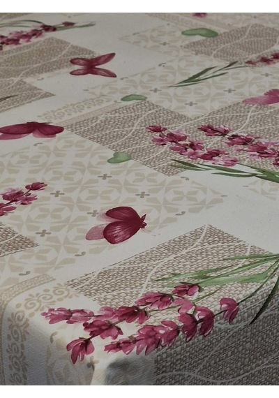 Elyaflı Pvc Muşamba - Desenli Silinebilir Masa Örtüsü Fnt12182 Bordo